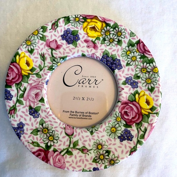 Floral Ceramic Picture Frames and Bud Vase Set - Ceramic Chintz Floral Carr - Picture 3 of 10